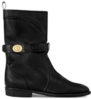 Order (Women) Louis Vuitton Calfskin Round-Toe Buckle Ankle Boots 'Black' 1ACKPS