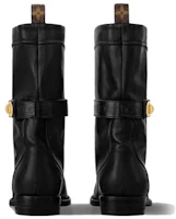 Purchase (Women) Louis Vuitton Calfskin Round-Toe Buckle Ankle Boots 'Black' 1ACKPS