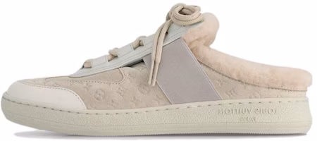 (Women) Louis Vuitton Calfskin Round-Toe Lace-Up Mule 'Light Grey' 1ACADP (Women) Louis Vuitton Calfskin Round-Toe Lace-Up Mule 'Light Grey' 1ACADP