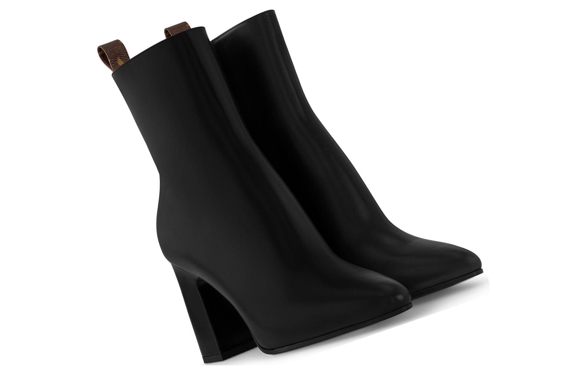 Shop (Women) Louis Vuitton Calfskin Short Boot 'Black' 1ABUQ0