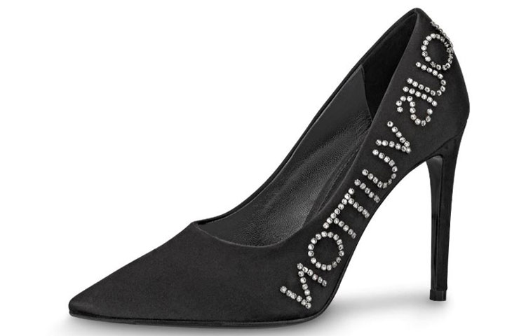 (Women) Louis Vuitton Call Back 'Crystal Satin Black Heels' 1A5L1A