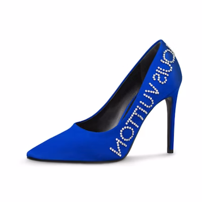 (W) LV Call Back 'Satin Crystal High-Heels Blue'