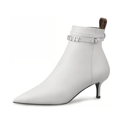 (W) LV Call Back Ankle Boot 'White Calfskin'