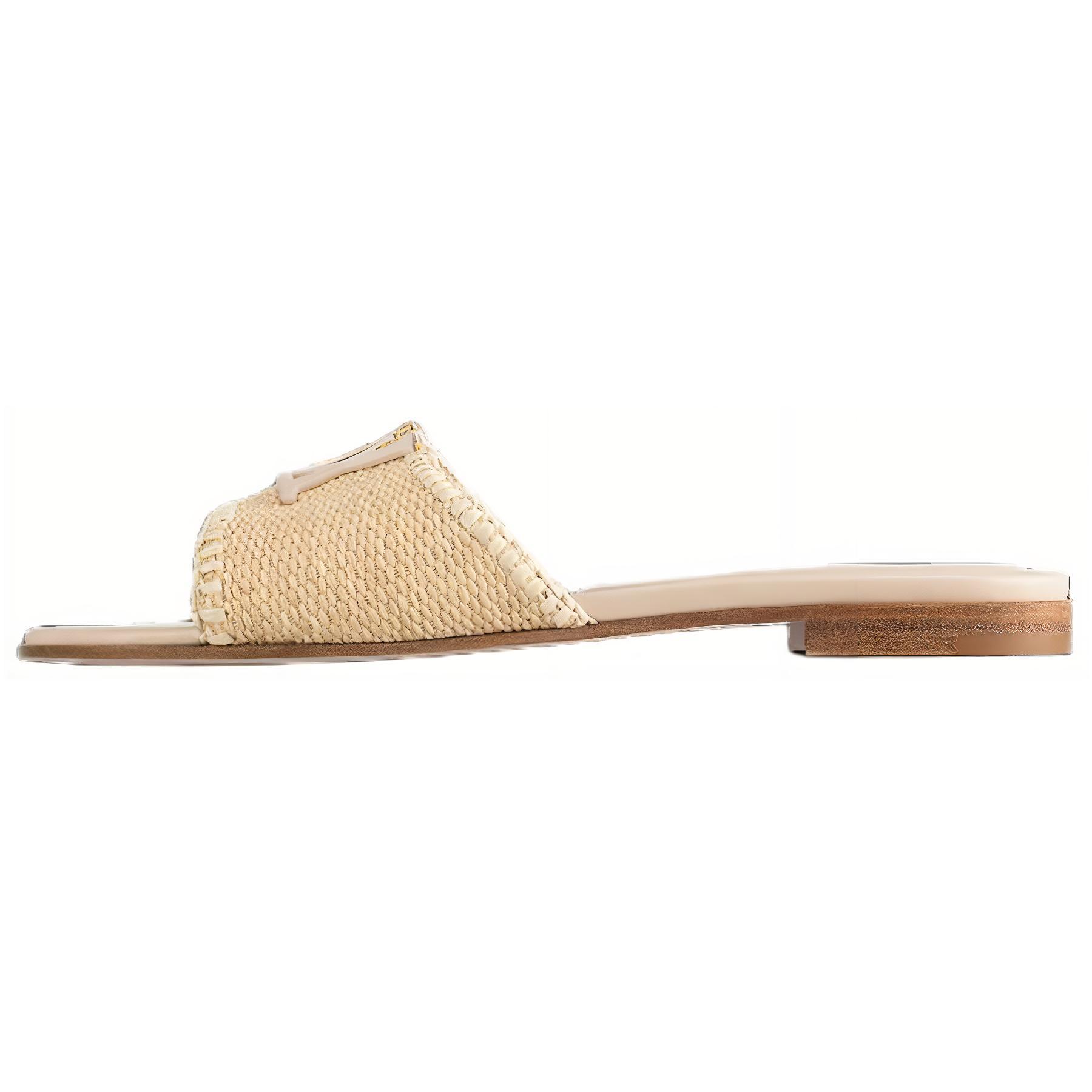 (Women) Louis Vuitton Capri 'Raffia Square Toe Open-Toe Sandal Beige' 1ACZEH