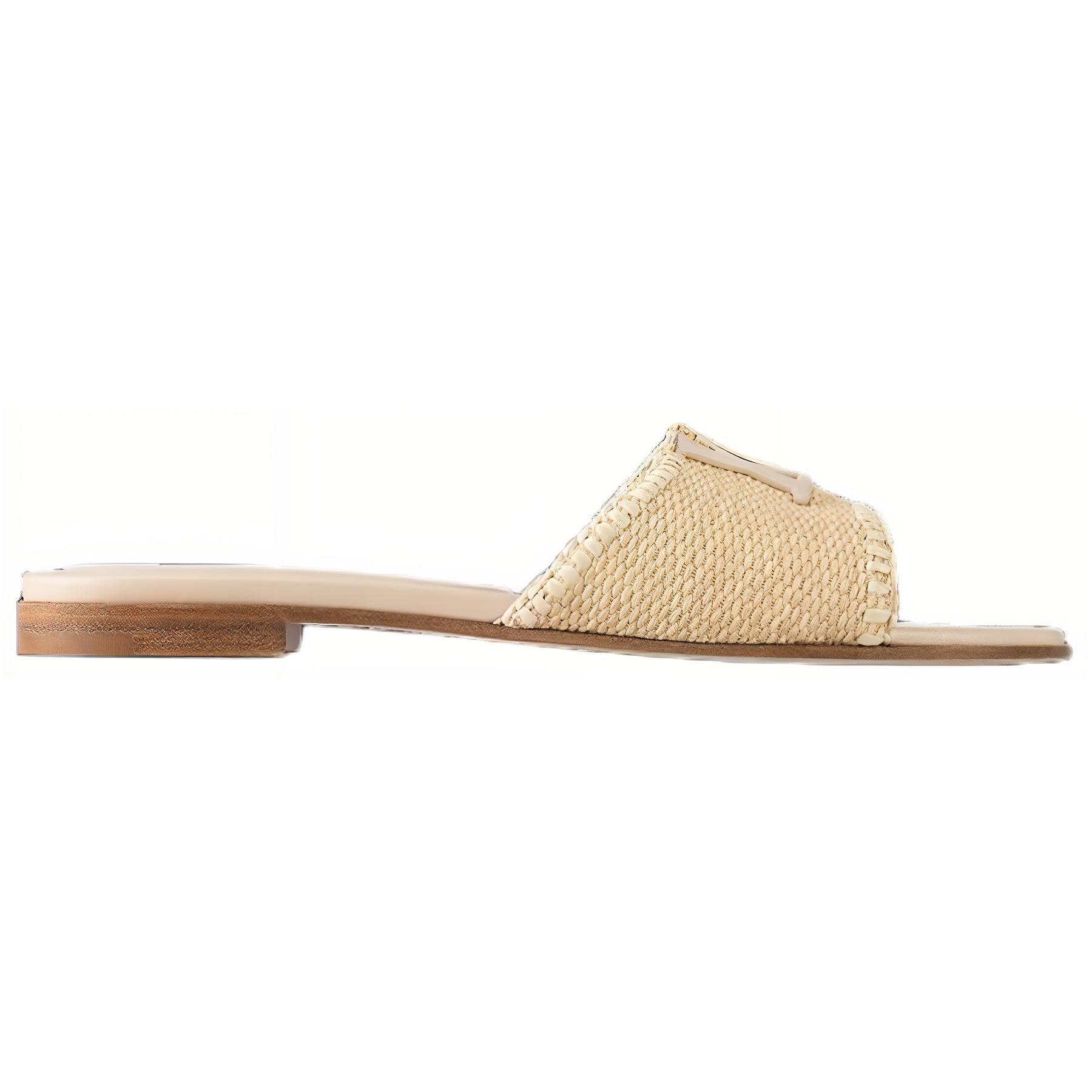 (W) LV Capri 'Raffia Square Toe Open-Toe Sandal Beige' 圖 2