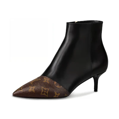 (W) LV Chérie 'Pointed Zip Boot' Black Brown