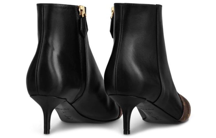 Shop (W) ルイヴィトン シェリー ポインテッド ジップブーツ (黒茶) 1A8834