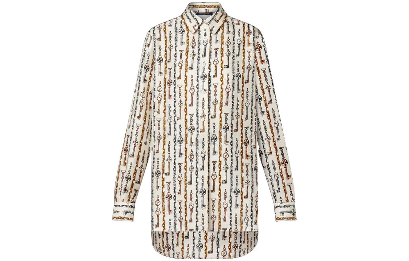 (Women) Louis Vuitton Chain Pattern Long Sleeve Button-Down Shirt Women’s Multicolor 1AA872 圖 2