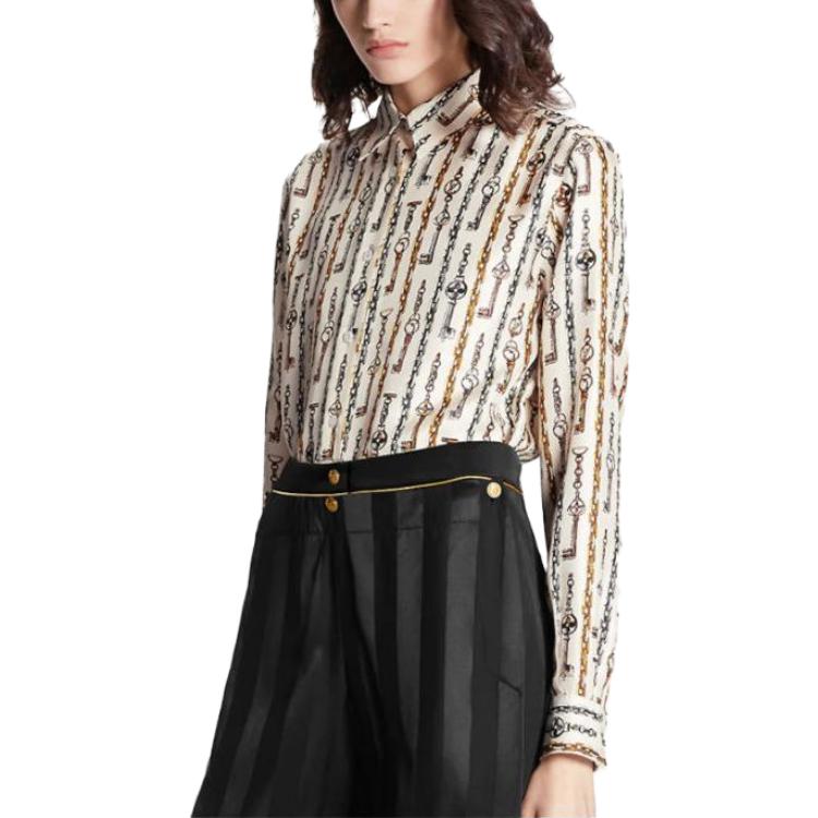 (Women) Louis Vuitton Chain Pattern Long Sleeve Button-Down Shirt Women’s Multicolor 1AA872 圖 3