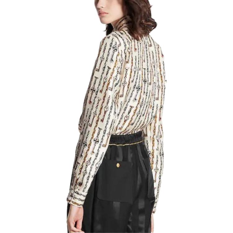 (Women) Louis Vuitton Chain Pattern Long Sleeve Button-Down Shirt Women’s Multicolor 1AA872 圖 4