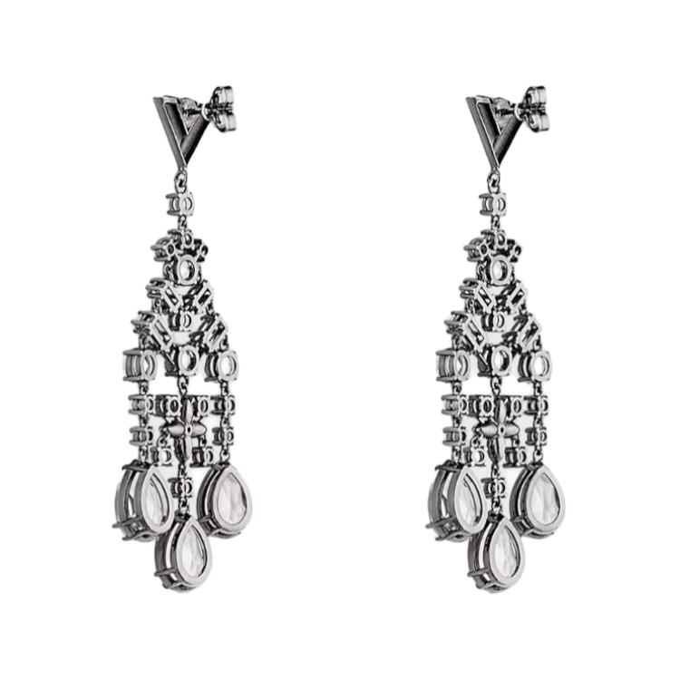 Shop (W) ルイ・ヴィトン シャンデリアクリスタルロゴスタッドピアス シルバー レディース用 M02180