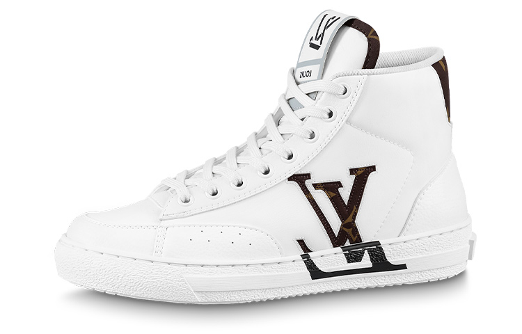 (Women) Louis Vuitton Charlie Ankle Sneakers 'White with Side Brown Logo' 1AADRJ