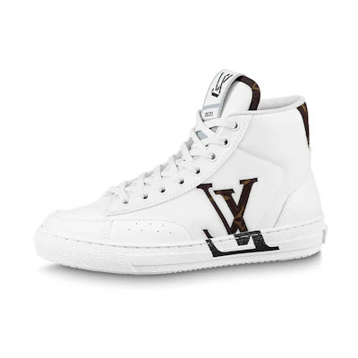 (W) LV Charlie Ankle Sneakers 'White with Side Brown Logo'