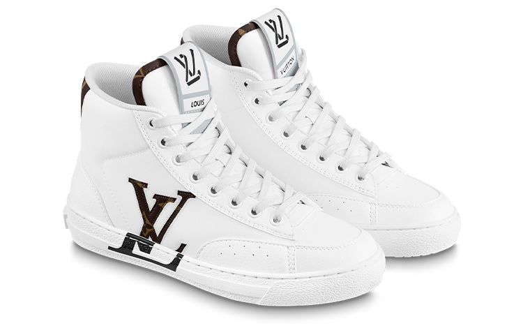 Lookbook (W) Louis Vuitton Charlie Sepatu Ankle 'Putih dengan Logo Coklat di Sisi' 1AADRJ