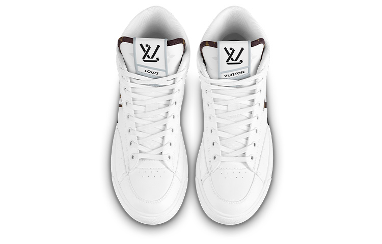 Shop (W) Louis Vuitton Charlie Sepatu Ankle 'Putih dengan Logo Coklat di Sisi' 1AADRJ