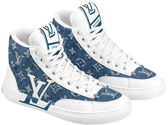(W) Louis Vuitton Charlie Ankle Sneakers 'Denim Putih Monogram' 1A9S5G Lookbook (W) Louis Vuitton Charlie Ankle Sneakers 'Denim Putih Monogram' 1A9S5G