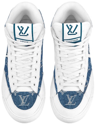 (W) Louis Vuitton Charlie Ankle Sneakers 'Denim Putih Monogram' 1A9S5G Shop (W) Louis Vuitton Charlie Ankle Sneakers 'Denim Putih Monogram' 1A9S5G