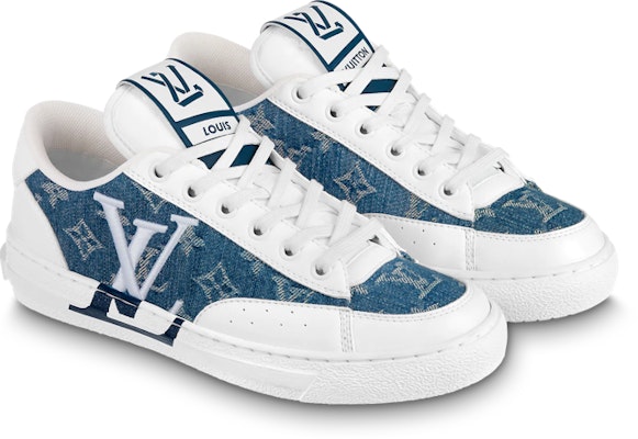 LOUIS VUITTON Charlie 印花 標飾 時尚板鞋 女款 白藍 Lookbook LOUIS VUITTON Charlie 印花 標飾 時尚板鞋 女款 白藍