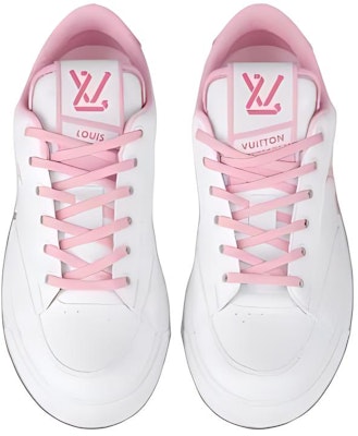 LOUIS VUITTON Charlie 系帶 時尚板鞋 女款 白粉色 Shop LOUIS VUITTON Charlie 系帶 時尚板鞋 女款 白粉色