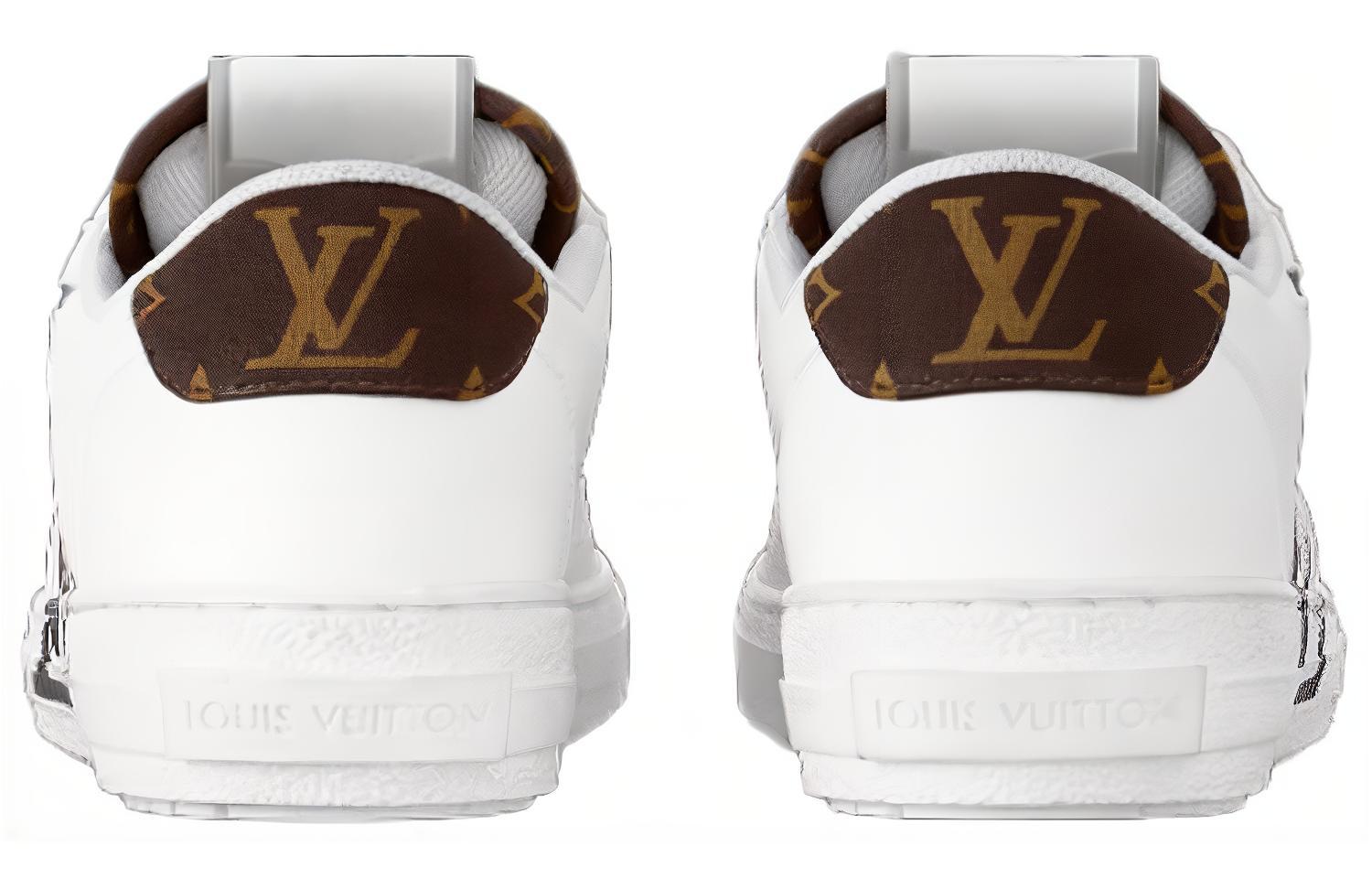 Purchase (W) Louis Vuitton Charlie Sneaker 'Putih dengan Logo Samping Cokelat' 1AADOW