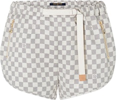 (Women) Louis Vuitton Checkered Loose Casual Shorts Women Light Grey 1A8RDG (Women) Louis Vuitton Checkered Loose Casual Shorts Women Light Grey 1A8RDG