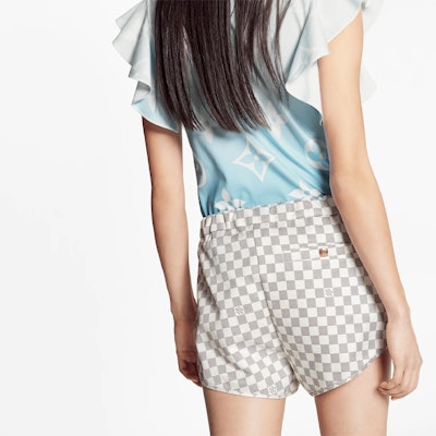 (W) 루이비통 체크 루즈 캐주얼 여성 반바지 라이트 그레이 1A8RDG Shop (W) 루이비통 체크 루즈 캐주얼 여성 반바지 라이트 그레이 1A8RDG