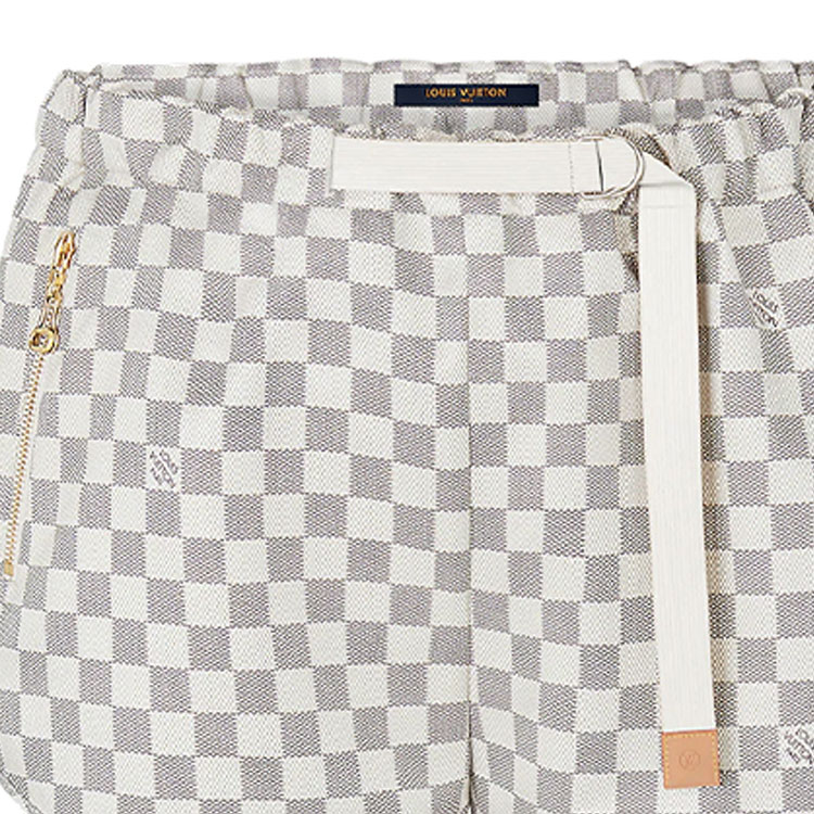 Sizing (W) 루이비통 체크 루즈 캐주얼 여성 반바지 라이트 그레이 1A8RDG