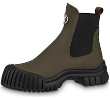 (Women) Louis Vuitton Ruby Flat Ankle Boots 'Olive Green' 1ABUIG (Women) Louis Vuitton Ruby Flat Ankle Boots 'Olive Green' 1ABUIG