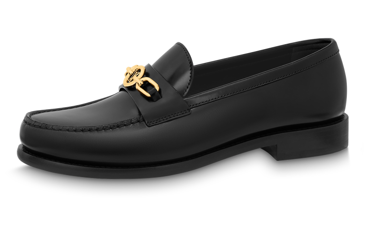 (Women) Louis Vuitton Chess Flat Loafer Shoes 'Black' 1ABIBA