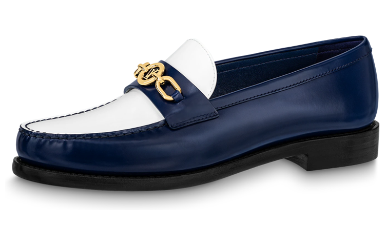 (Women) Louis Vuitton Chess Flat Loafer Shoes 'Blue' 1ABIC2
