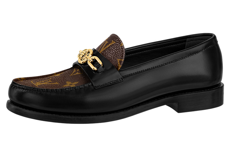 (Women) Louis Vuitton Chess Flat Loafers 'Black with Brown Monogram' 1ABPLA