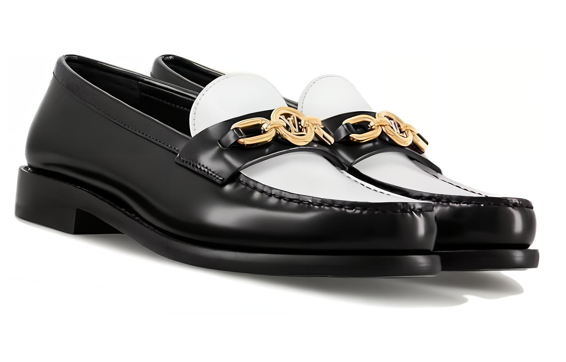 Lookbook (W) Louis Vuitton Chess Leder Loafer Runde Spitze ''Schwarz'' 1ACKA4
