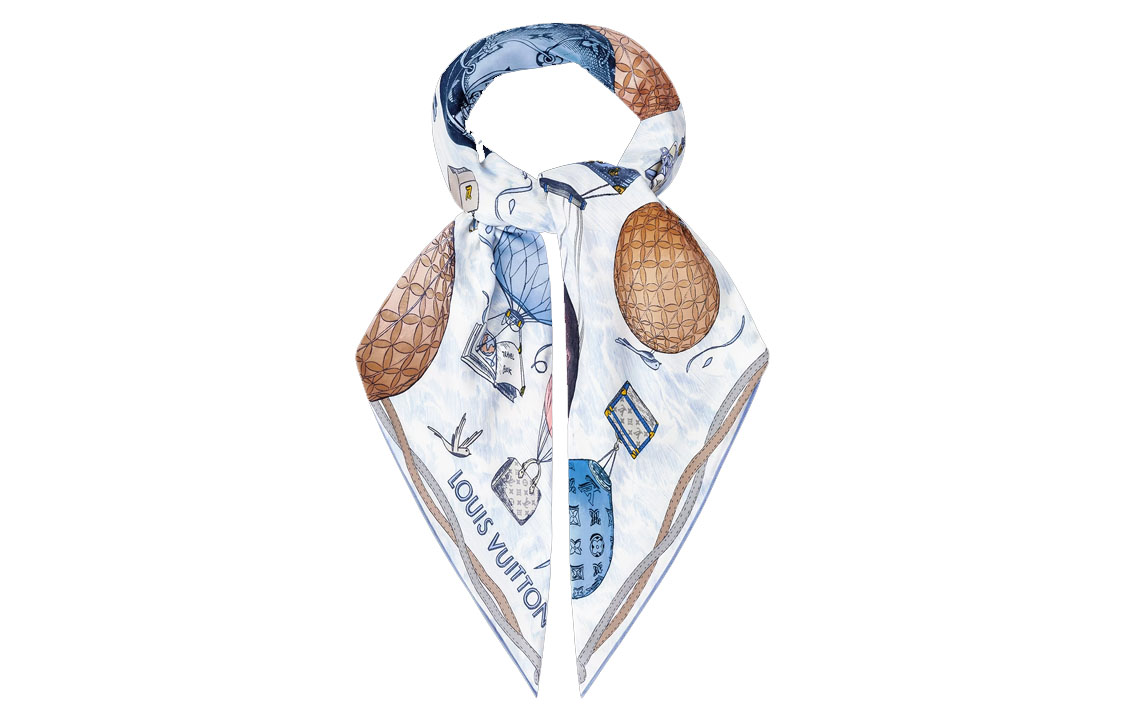 (Women) LOUIS VUITTON Classic Contrast  Silk Scarf in Blue M78448 圖 3