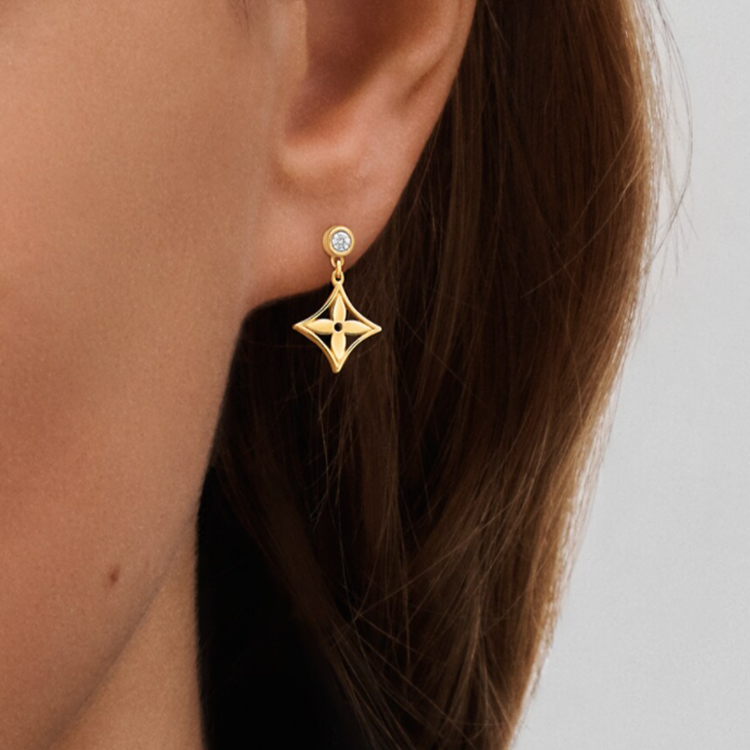 (Women) Louis Vuitton Classic Diamond Stud Earrings for Women - Jewelry Collection Q96168 圖 4