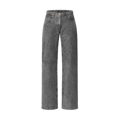 (Women) LOUIS VUITTON Classic Flared Black Denim Jeans 1AGBK7