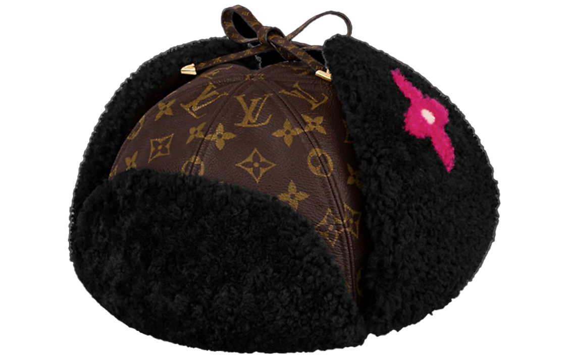 (Women) Louis Vuitton Classic LV Logo 3D Print Wool Trapper Hat M76565
