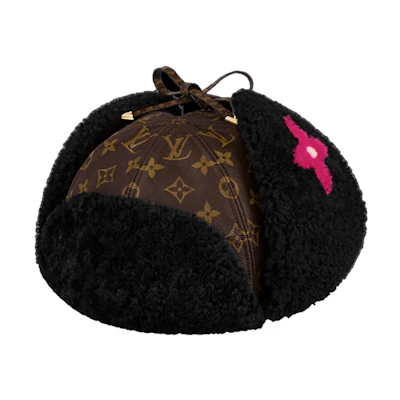 (Women) Louis Vuitton Classic LV Logo 3D Print Wool Trapper Hat M76565