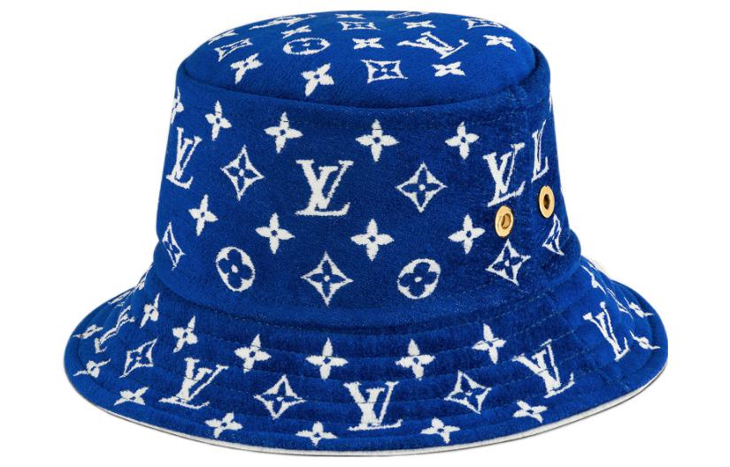 (Women) Louis Vuitton Classic Monogram Blue Bucket Hat . M77760