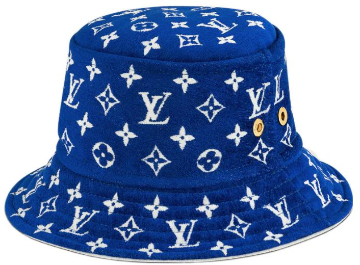 women-louis-vuitton-classic-monogram-blue-bucket-hat-m77760
