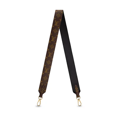 (Women) LOUIS VUITTON Classic Monogram Shoulder Strap Leather Charm Black/Brown J02288