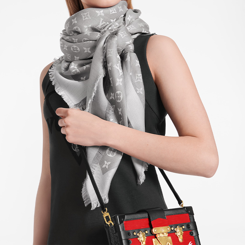 (Women) LOUIS VUITTON Classic Monogram Wool Cashmere Scarf for Women M70804 圖 5