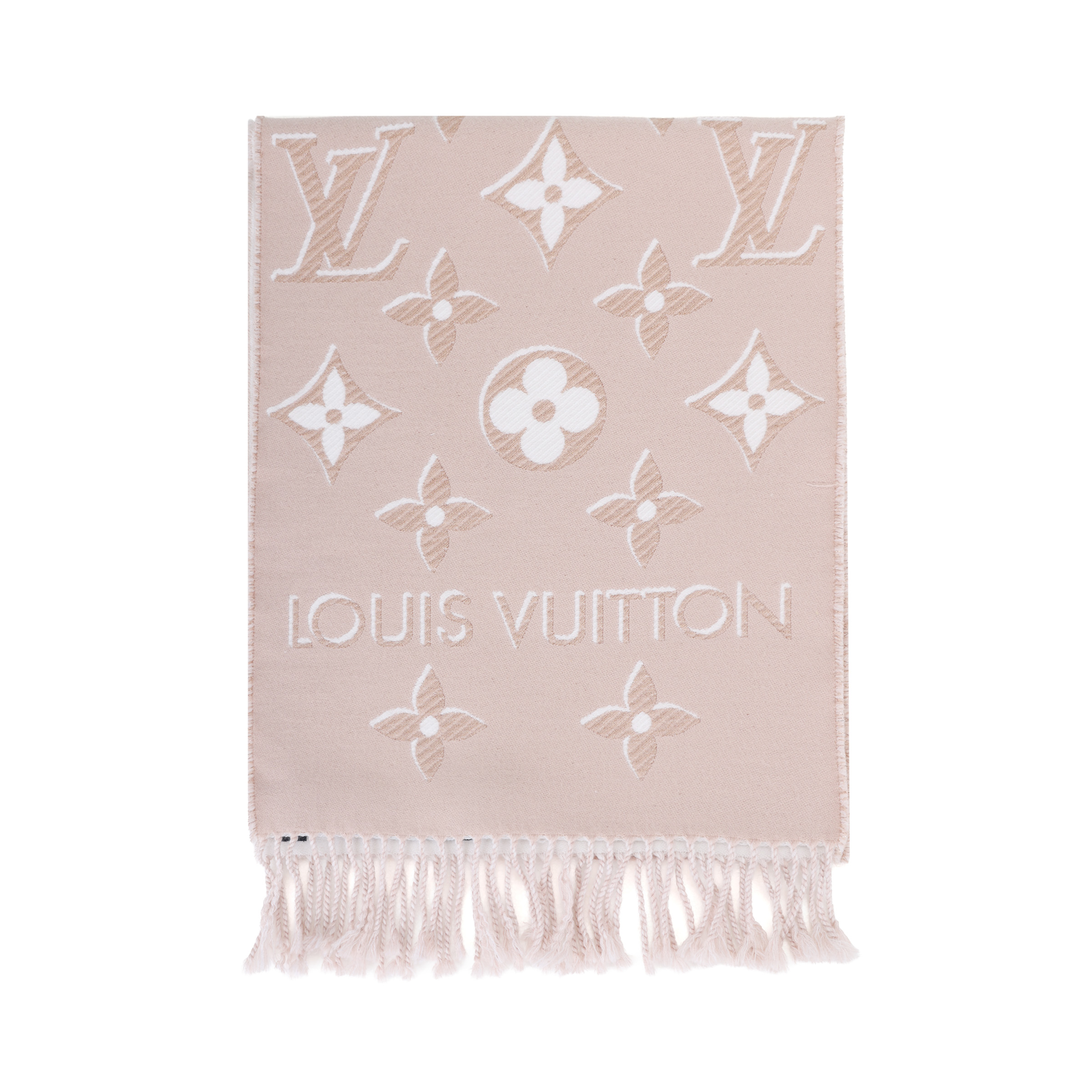 (Women) Louis Vuitton Classic Monogram Wool Scarf Pink . M78237