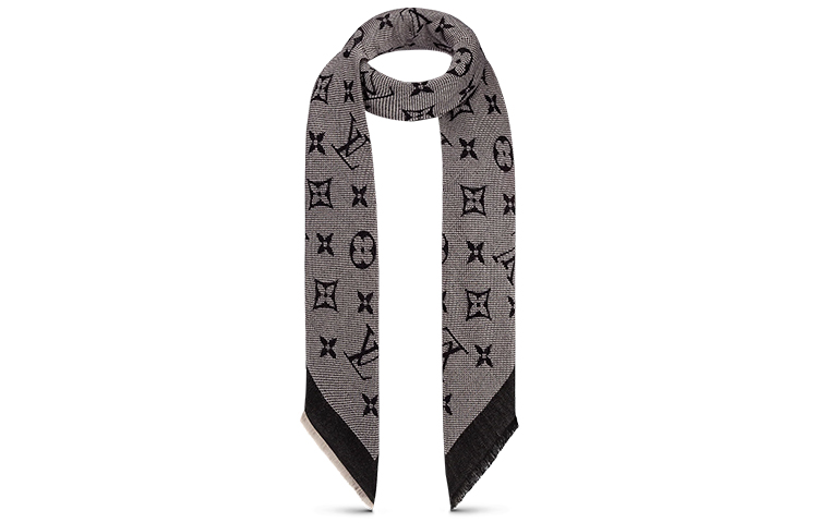 (Women) LOUIS VUITTON Classic Monogram Wool Silk Tassel Shawl M73677 圖 3