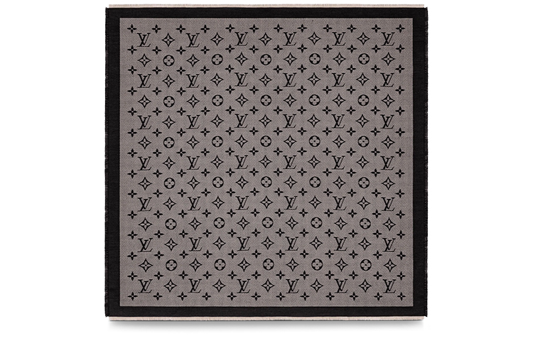(Women) LOUIS VUITTON Classic Monogram Wool Silk Tassel Shawl M73677 圖 4
