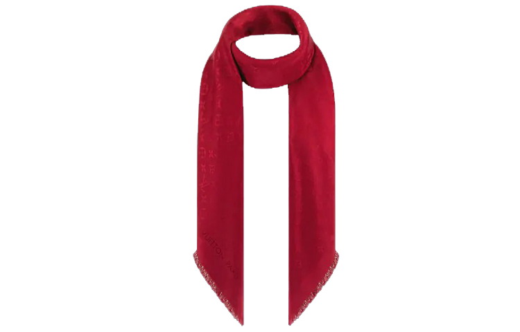 (Women) LOUIS VUITTON Classic Solid Silk Wool Scarf in Red M72237 圖 3