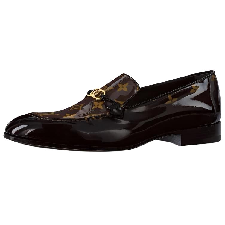 (W) LV Club Monogram Loafer 'Black Brown Patent Calfskin'