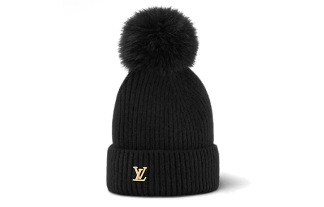 Lookbook (W) 路易威登冷火花羊絨毛球針織帽 黑色 M79256