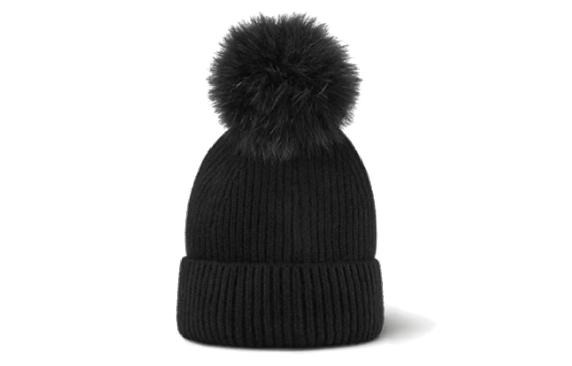 Shop (W) 路易威登冷火花羊絨毛球針織帽 黑色 M79256