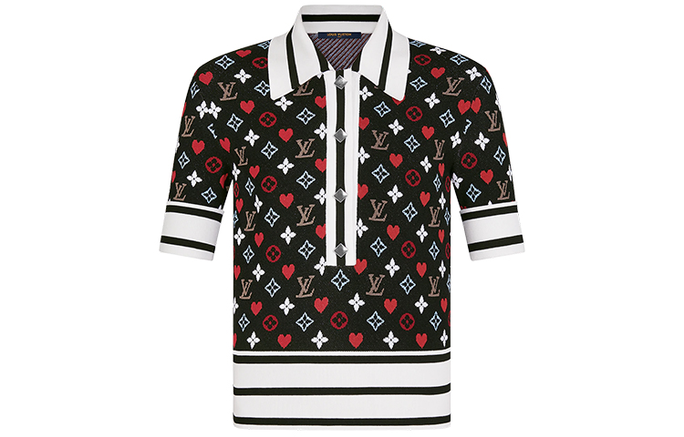 (Women) LOUIS VUITTON Color-Block Striped Polo Knit Sweater 1A8M2Y