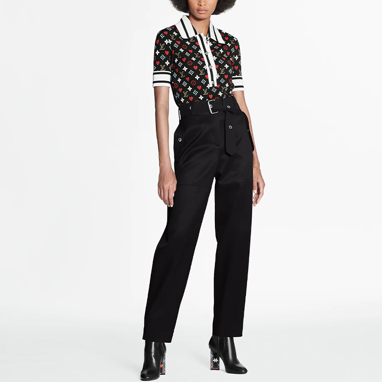 Lookbook (W) 루이비통 컬러블록 스트라이프 폴로 니트 스웨터 1A8M2Y